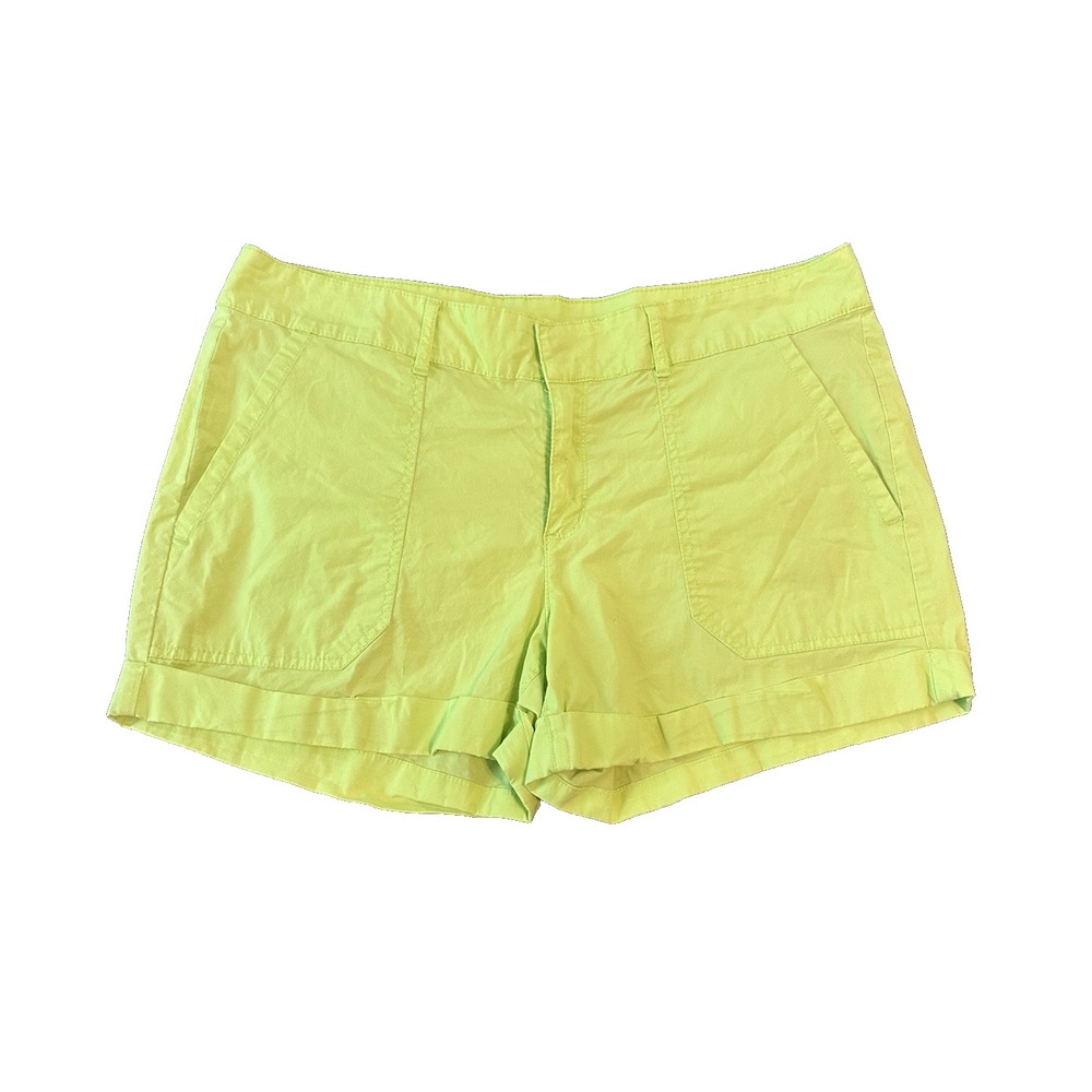 ANA Neon Green Womens Chino Shorts 33/16 Highlighter Bright Twee Resort Y2K